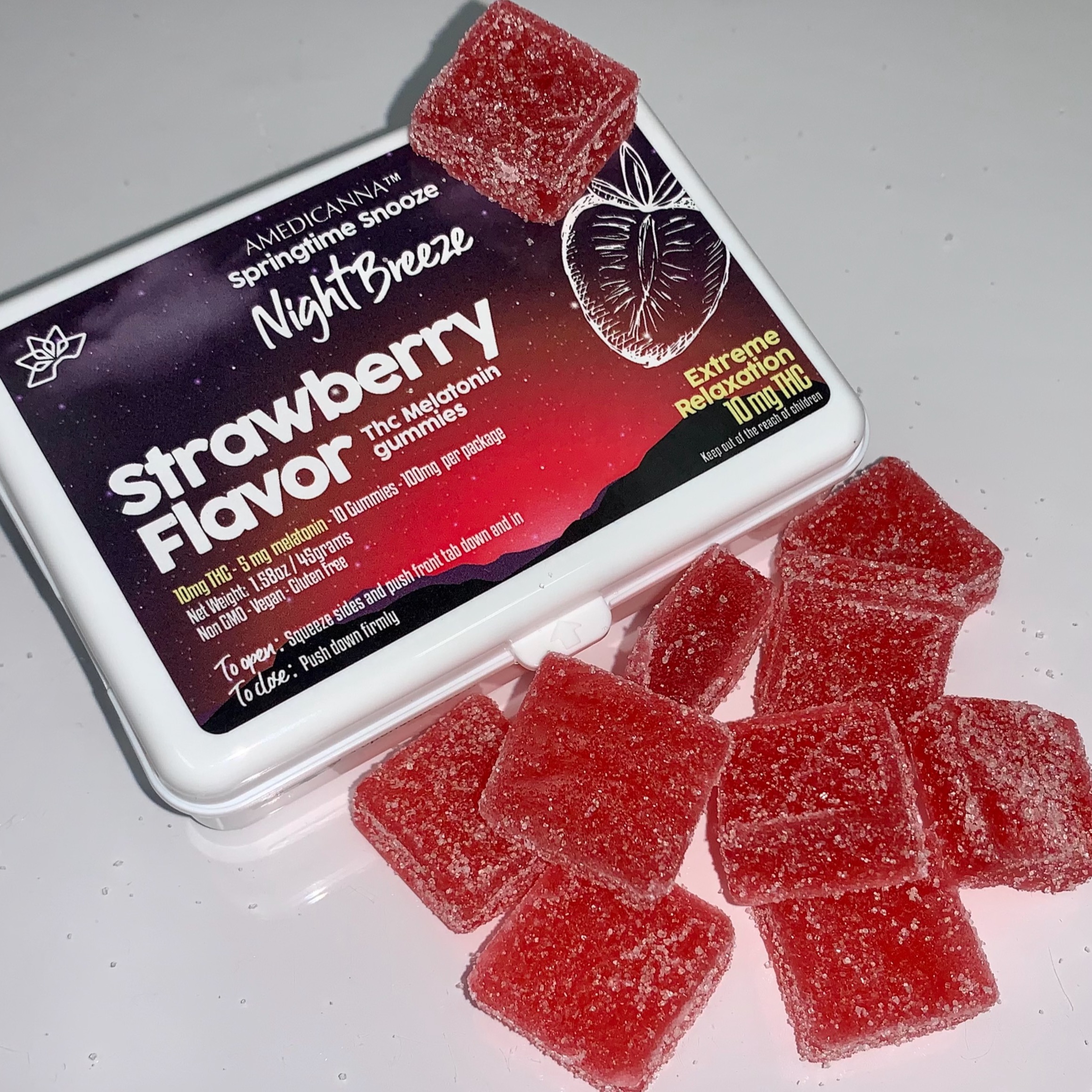 Amedicanna 100mg THC 50mg Melatonin Gummy